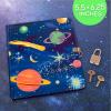 Peaceable Kingdom Deep Space Glow in the Dark 6.25″ Lock and Key, Lined Page Diary for Kids