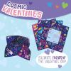 Peaceable Kingdom Valentines Cards for Kids Classroom, Set of 28 Valentines Day Gifts, Mini Popper Heart Pop It Fidget Toys, Classroom Exchange Set, Unique Fun Gifts for Kids, Ages 4+(Cosmic Space Cootie Catcher Cards)