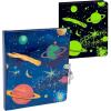 Peaceable Kingdom Deep Space Glow in the Dark 6.25″ Lock and Key, Lined Page Diary for Kids