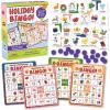 Peaceable Kingdom Holiday Bingo – 4 Holiday Themes, Up to 28 Players – Valentines Day, St Patricks Day, Halloween, & Christmas – Complete Bingo Set with Boards, Chips & Tokens