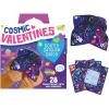 Peaceable Kingdom Valentines Cards for Kids Classroom, Set of 28 Valentines Day Gifts, Mini Popper Heart Pop It Fidget Toys, Classroom Exchange Set, Unique Fun Gifts for Kids, Ages 4+(Cosmic Space Cootie Catcher Cards)