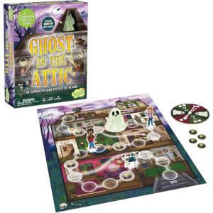 Peaceable Kingdom Ghost in The Attic – Cooperative Board Game for Family Game Night – Unique Glow-in-The-Dark Board Game – Great for Kids Ages 5 & Up