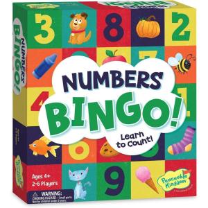 Peaceable Kingdom Numbers Bingo – Counting and Number Recognition Game for Kids Ages 4 Years and Up