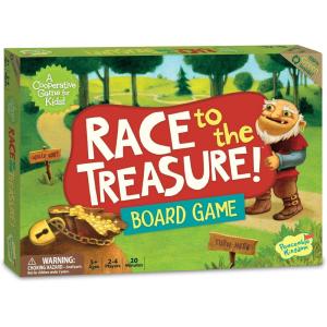 Peaceable Kingdom Race to the Treasure! Cooperative Path Building Game for 2 to 4 Kids Ages 5+