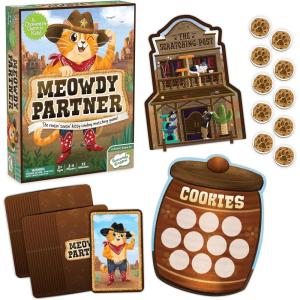 Peaceable Kingdom Meowdy Partner Cooperative Matching Game, Preschool Memory and Observation Game for Kids Ages 3–5, Team Based Gameplay with Cards, Tokens, and Cookie Barrel Board