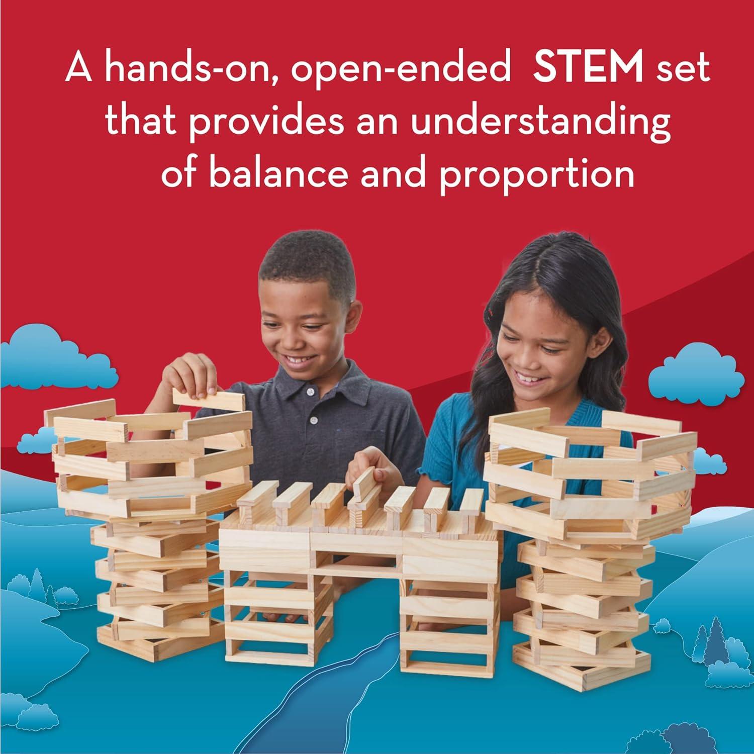 imageKEVA Structures 200 Wood Building Planks Set Building Toy Includes 200 Wooden Blocks and Idea Book Ages 5 and Up