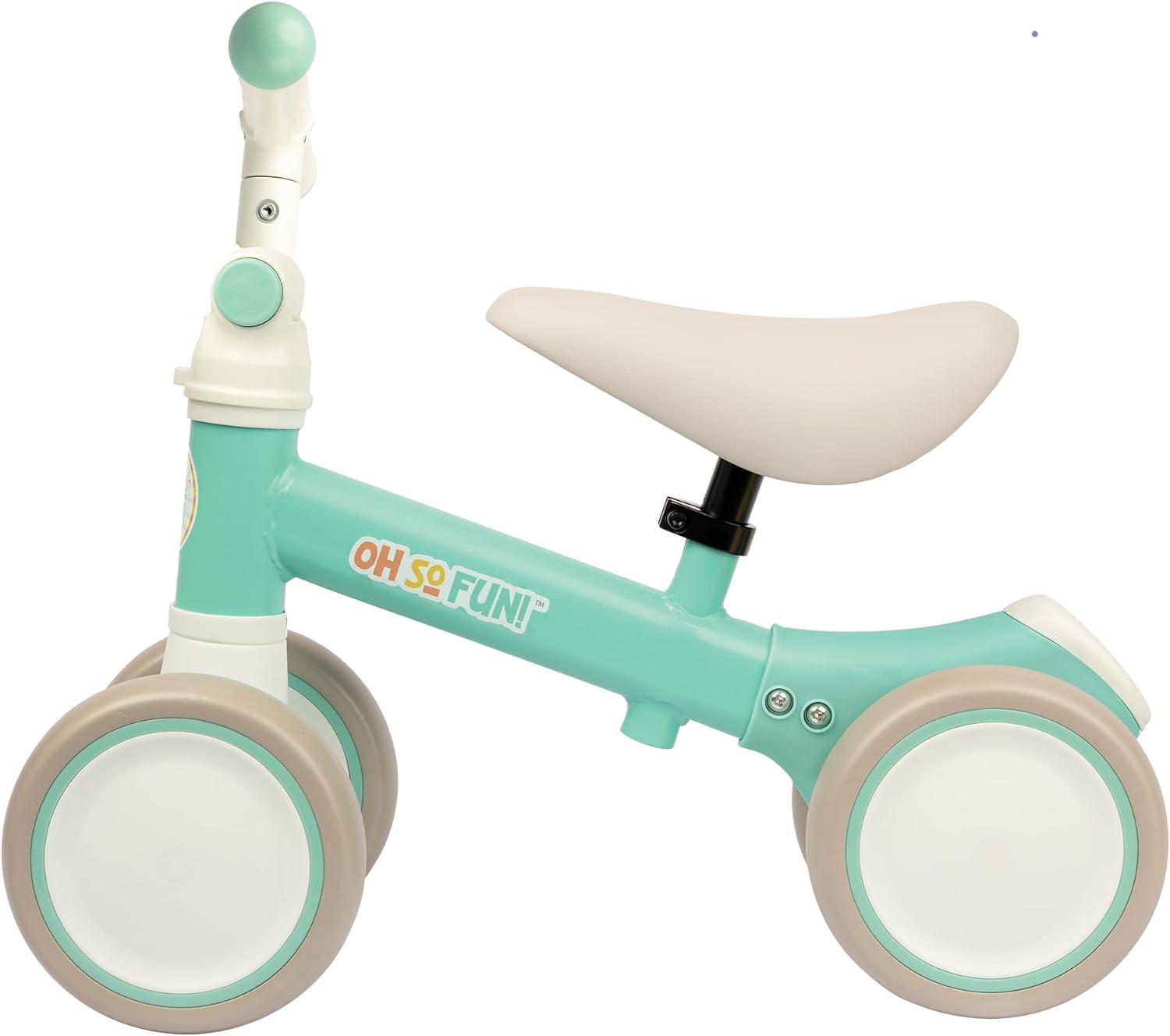 imageMindWare Balance Bike 1 Year Old Baby First Bicycle for Toddlers 12 First Birthday Gift Ideas Interactive Montessori Ride On Toy Oh So Fun Teal