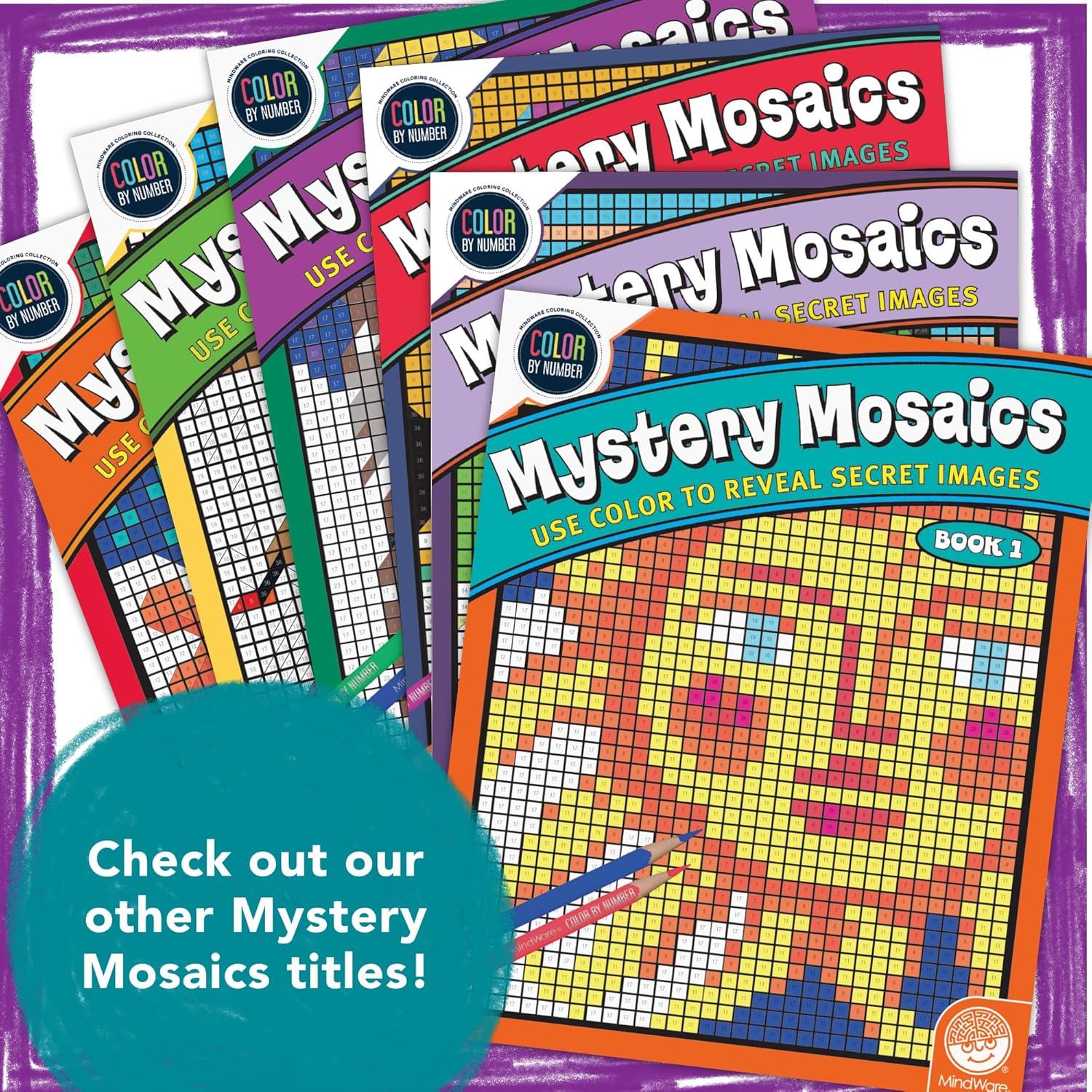 imageMindWare Color by Number Mystery Mosaics Book 15 NumberGuided HiddenImage Coloring Activity Book Ages 6