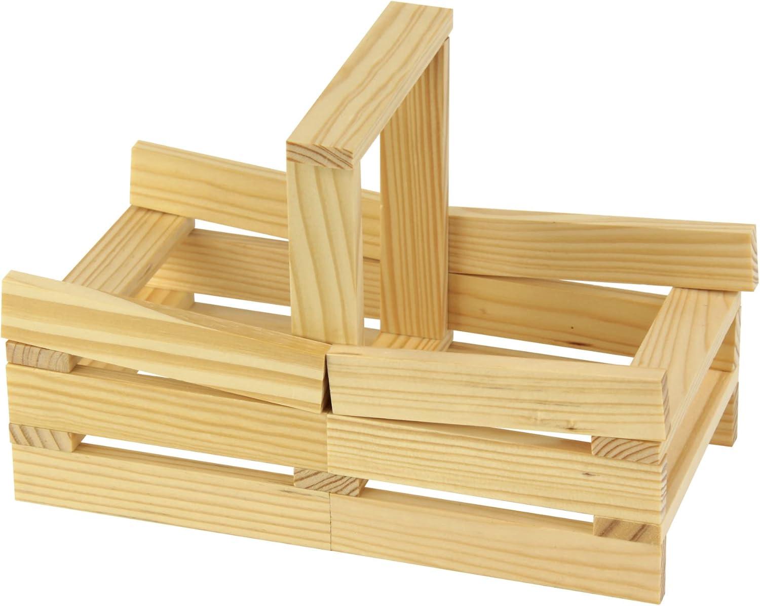 imageMindWare KEVA Junior Brain Builders Playset 3D Puzzle Travel Game 40 Wooden Building Block Challenges