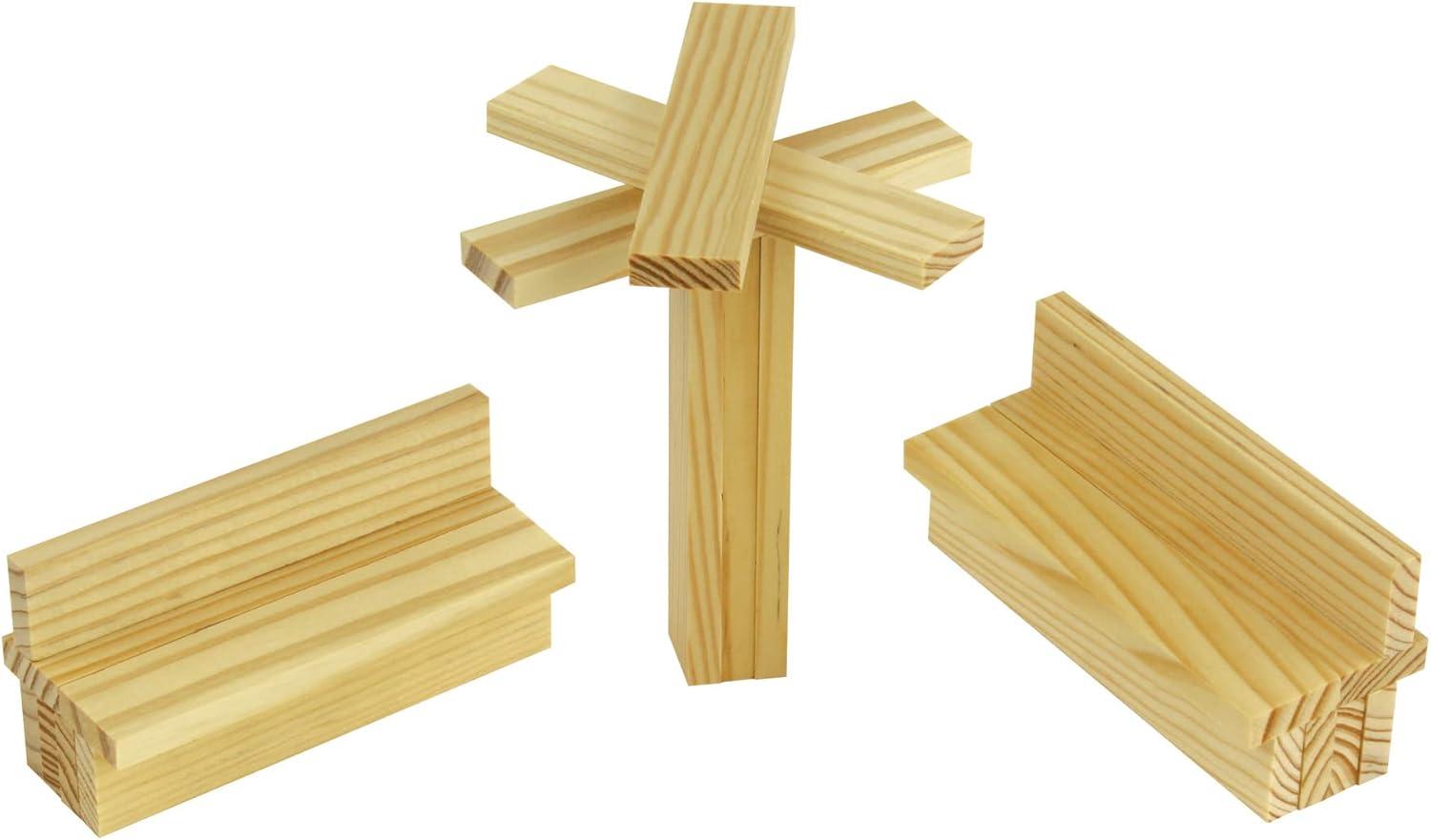 imageMindWare KEVA Junior Brain Builders Playset 3D Puzzle Travel Game 40 Wooden Building Block Challenges
