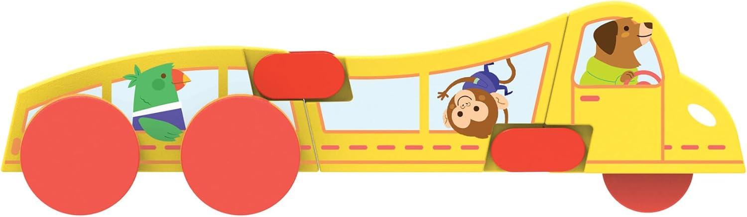 imageMindWare Konvertibles Transforming Wooden Cars 2Piece FlipampChange Vehicle Set with CarryAlong Box That Becomes 3D Road Scene Toddler Toy for Ages18Months