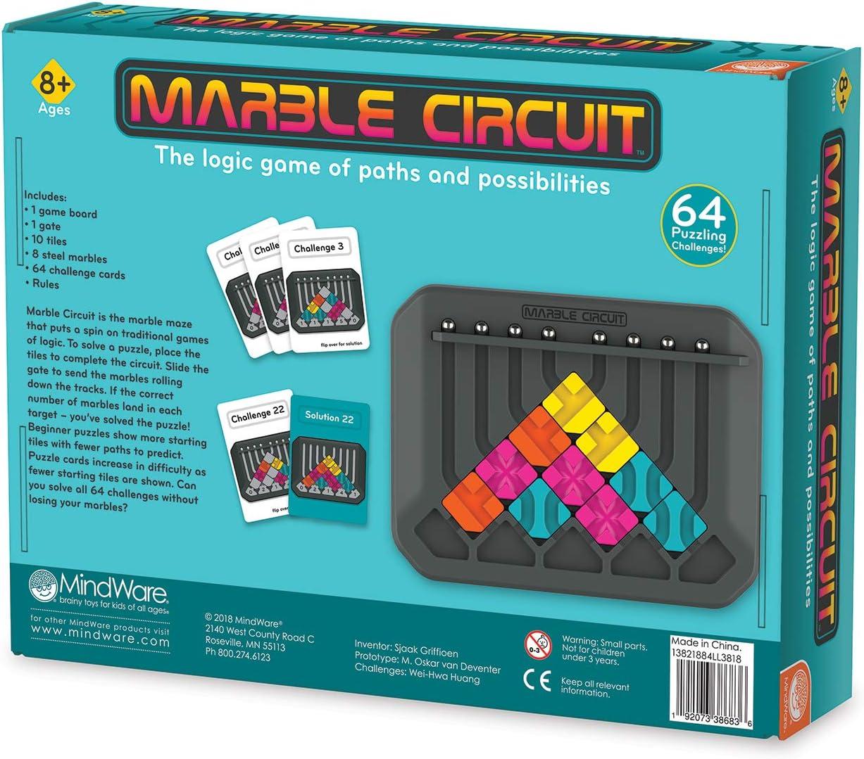 imageMindWare Marble Circuit Puzzle Logic Game with 64 Challenges Brainteaser Game for Ages 8 amp Older