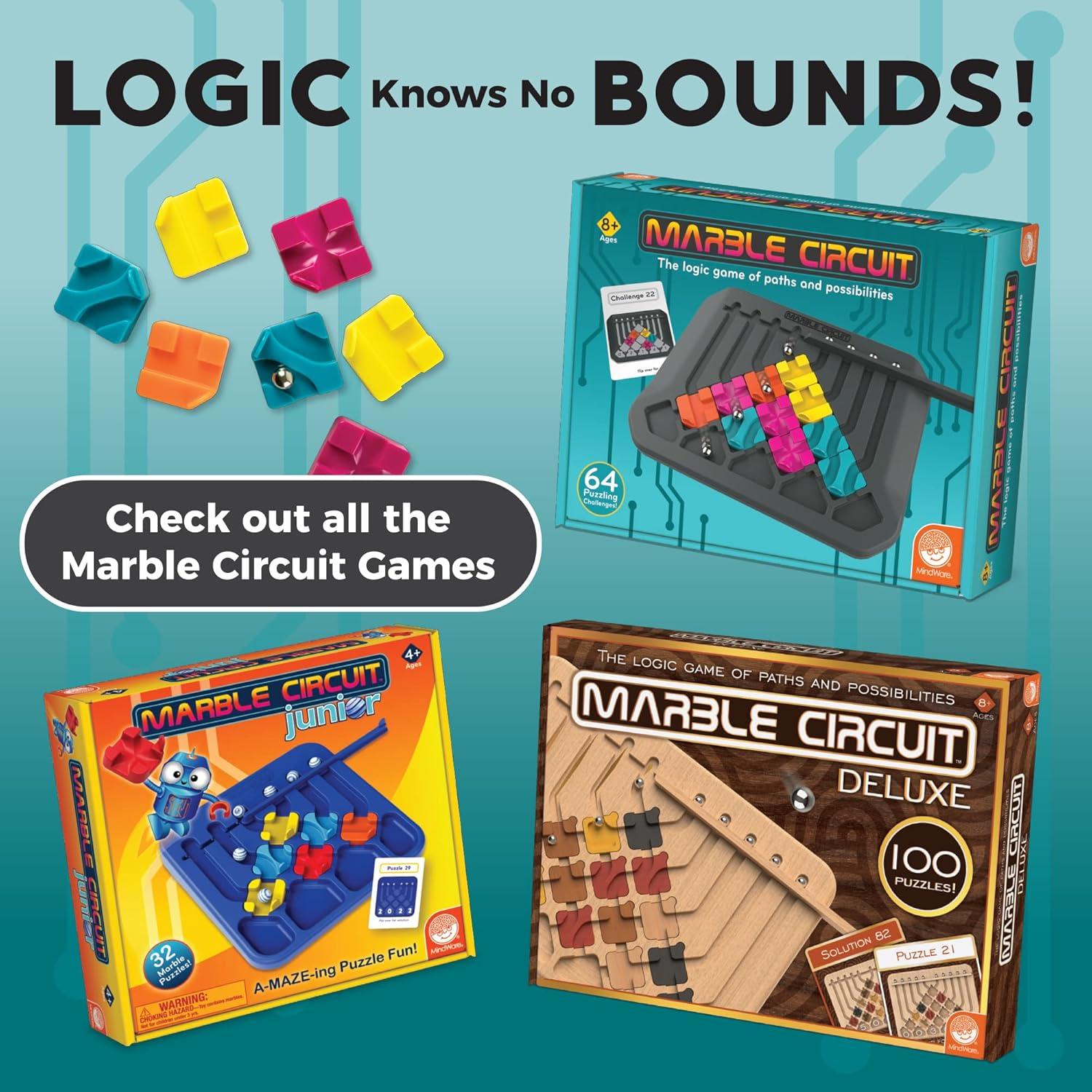 imageMindWare Marble Circuit Puzzle Logic Game with 64 Challenges Brainteaser Game for Ages 8 amp Older