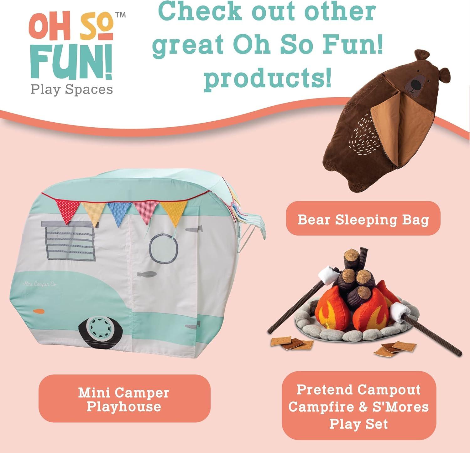 imageMindWare Oh So Fun Canoe Playset Inflatable Pretend Camping Toy with Paddle Life Preserver and Pump Imaginative Indoor Role Play for Kids Ages 3 Preschool Learning Toy