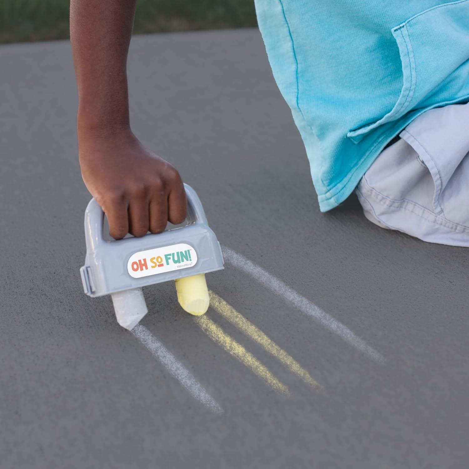 imageMindWare Oh So Fun Cars and Trucks Sidewalk Chalk Set Vehicle Shaped Chalk with Road Signs and Holders for Outdoor Creative Play 29 Piece Chalk Activity Set for Kids Ages 3 Gift for Toddlers