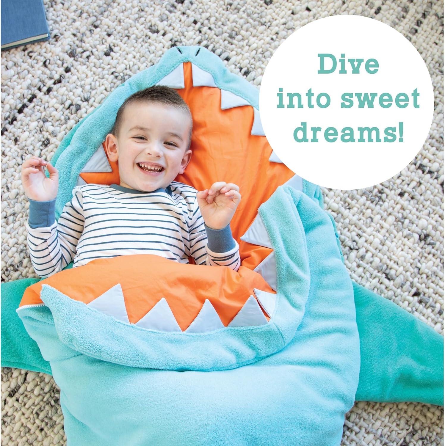 imageMindWare Oh So Fun Shark Sleeping Bag for Kids Ages 3 and Up