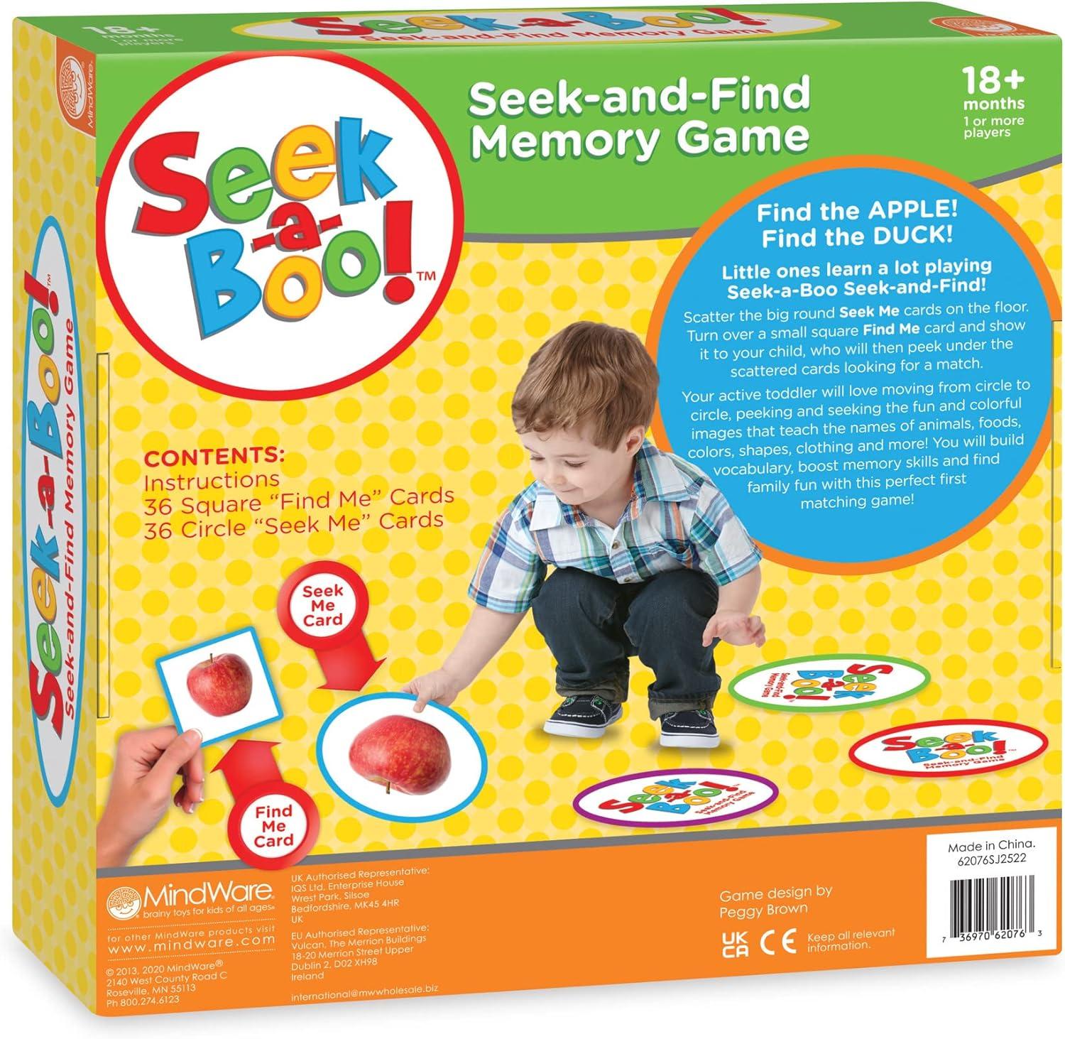 imageMindWare SeekaBoo Seek and Find Memory Game and Toddler Flash Cards Matching Game