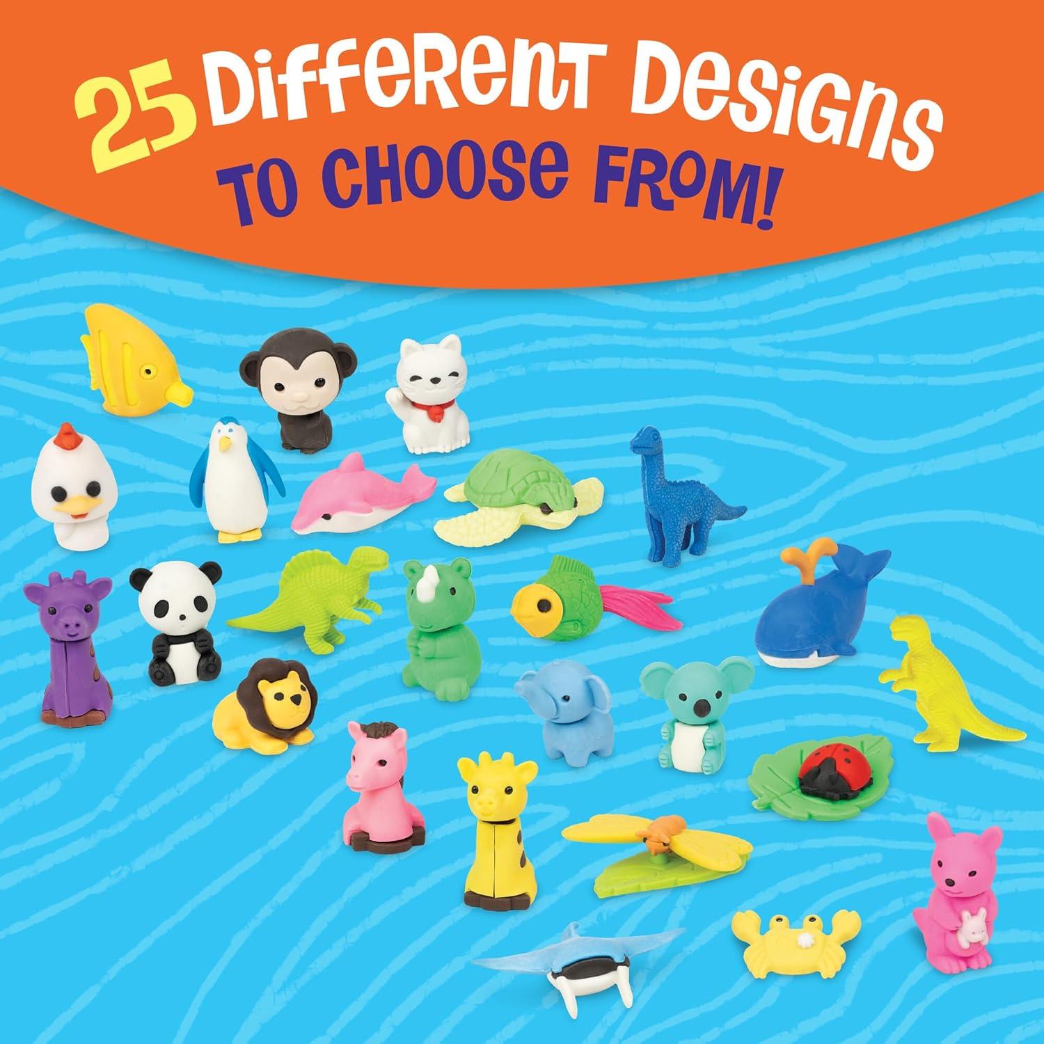 imagePeaceable Kingdom 60 Party Favors for Kids Fun Gift for Birthday Classroom Prizes Pinata and Goodie Bag Stuffers Animal Erasers