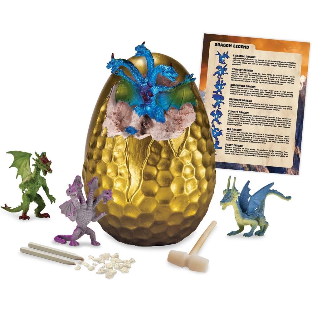 imageMindWare Dig It Up The Big Egg Dragons Excavate 7 Dragon Figures from One Giant Egg STEM Excavation Kit with Tools amp Dragon Legend for Kids Ages 4 HandsOn Science amp Imaginative Play Toy