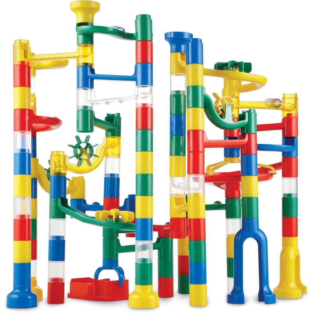 imageMindWare Marble Run 123 Piece Set 103 Durable Pieces and 20 Marbles STEM Building Set for Kids