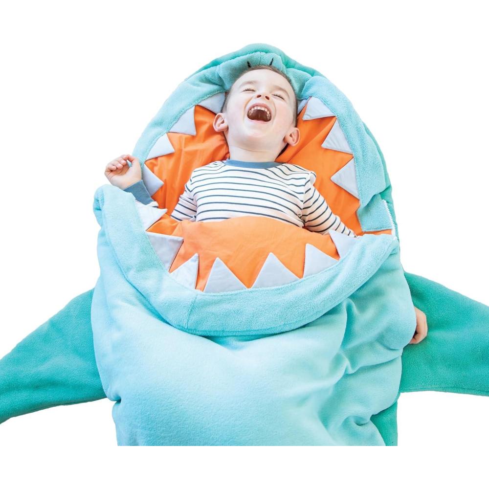 imageMindWare Oh So Fun Shark Sleeping Bag for Kids Ages 3 and Up