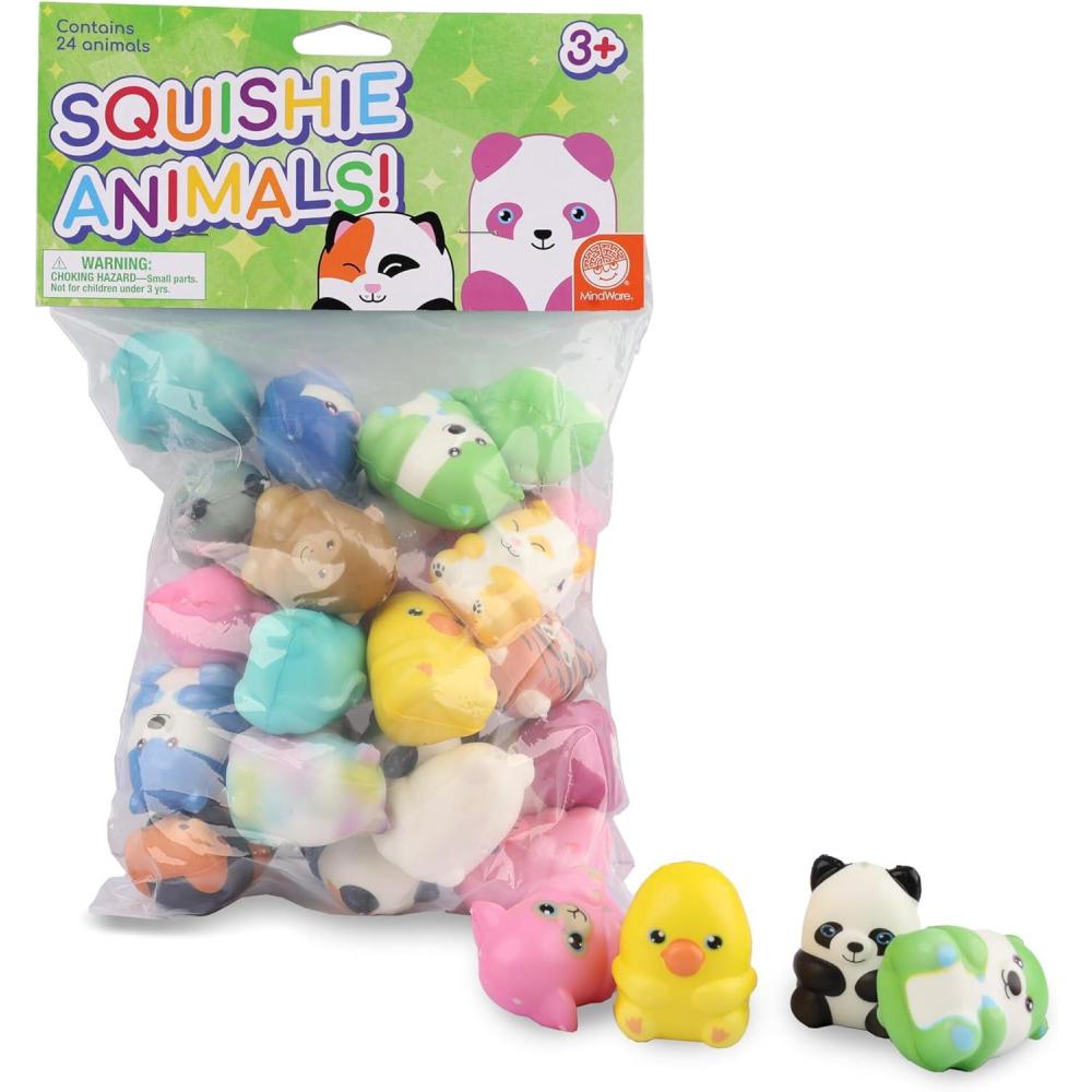 imagePeaceable Kingdom 24 Party Favors for Kids Fun Gift for Birthday Classroom Prizes Pinata and Goodie Bag Stuffers Squishy Animals