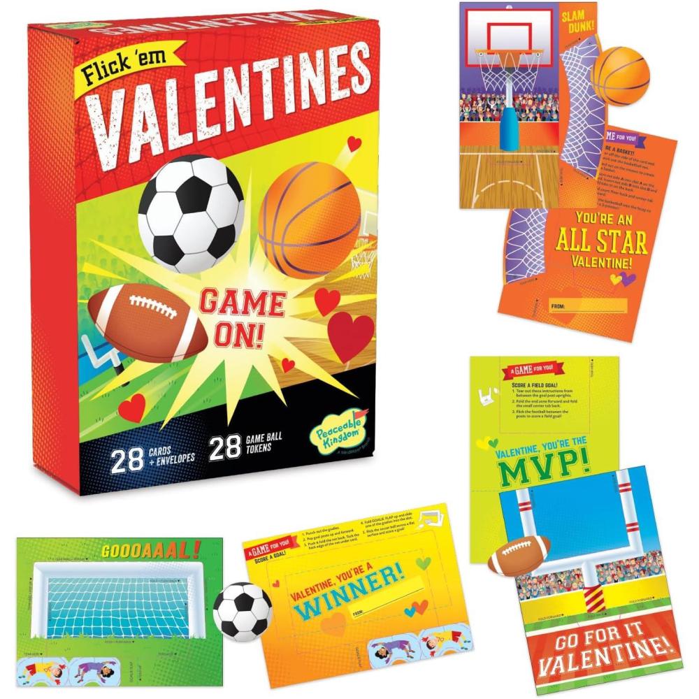 imagePeaceable Kingdom 28 Party Favors for Kids Fun Gift for Birthday Classroom Prizes Pinata and Goodie Bag Stuffers Galactic Slime BallsFlick em Sports Games