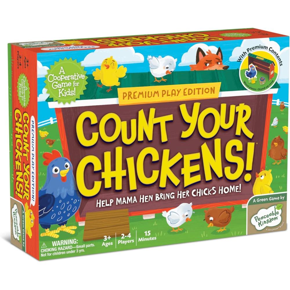 imagePeaceable Kingdom Count Your Chickens Award Winning Cooperative Counting Game for 2 to 4 Kids Ages 3 Premium Play EditionPremium Edition