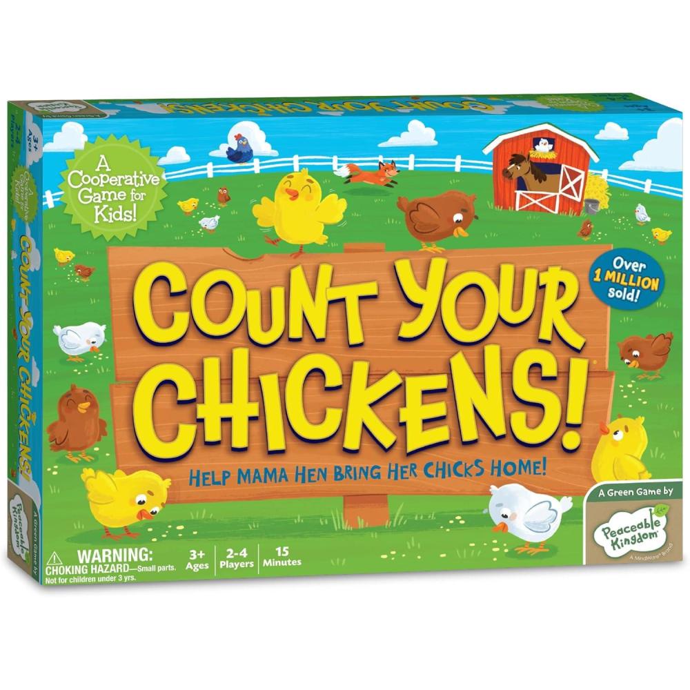 imagePeaceable Kingdom Count Your Chickens Award Winning Cooperative Counting Game for 2 to 4 Kids Ages 3 Premium Play EditionStandard Edition