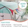 MindWare Camper Playhouse – Pretend, Indoor Fort for Kids – 43 x 55 x 36 inch Play Set Made of Cotton Canvas – Easy Assembly & Simple to Clean