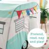 MindWare Camper Playhouse – Pretend, Indoor Fort for Kids – 43 x 55 x 36 inch Play Set Made of Cotton Canvas – Easy Assembly & Simple to Clean