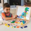 MindWare Imagination Magnets Wooden Pattern Blocks Set – Imaginative Play with magentic Shapes in a Carrying case – 42 Magnetic Solid Wooden Blocks, 50 Full-Color Laminated Puzzles