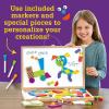 MindWare Imagination Patterns – Creative, Magnetic Play with Patterned Tangram Shapes – Includes 60 Magnetic Blocks, 60 Puzzle Cards, Dry Erase Markers & Wood Case – Deluxe