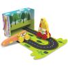 MindWare Konvertibles Transforming Wooden Cars – 2‑Piece Flip‑&‑Change Vehicle Set with Carry‑Along Box That Becomes 3‑D Road Scene, Toddler Toy for Ages 18 Months +