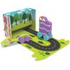 MindWare Konvertibles Transforming Wooden Trucks – 2‑Piece Flip‑&‑Change Vehicle Set with Carry‑Along Box That Becomes 3‑D Road Scene, Toddler Toy for Ages 18 Months +
