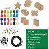 MindWare Make Your Own Cross Stitch – Cute & usable DIY Crafts for Girls & Teens – Make 12 Wooden Pendants – 29 pcs(Cross-Stitch Jewelry)