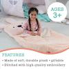 MindWare Oh So Fun! Bunny Sleeping Bag – Child Sleeping Bag for Kids Ages 3 & Up