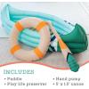 MindWare Oh So Fun Canoe Playset, Inflatable Pretend Camping Toy with Paddle, Life Preserver and Pump, Imaginative Indoor Role Play for Kids Ages 3+, Preschool Learning Toy
