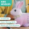 MindWare Paint Your Own Porcelain Bunny Dish Craft Kit, DIY Ceramic Painting Activity with 13 Paint Colors and Brushes, Creative Art Project for Kids Ages 8+, Easter Crafts for Kids