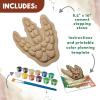 MindWare Paint Your Own Stepping Stone: Dinosaur Footprint – Weather-Resistant 8.5-inch x 10-inch Stepping Stones Kids Craft Kit – Includes Paint, Brushes and Instructions – Ages 8 and Up