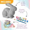 MindWare Paint Your Own Stone Bunny Rabbit – Mosaic Stepping Stone Craft Kit for Kids Includes Paint and Brush, Made of Weather Resistant Cement