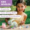 MindWare Paint Your Own Stone Bunny Rabbit – Mosaic Stepping Stone Craft Kit for Kids Includes Paint and Brush, Made of Weather Resistant Cement