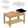 MindWare Sensory Sprouts Sensory Table, Sturdy Wooden Activity Table with 3 Sensory Bins, Cups and Hooks for Tactile Play, Indoor or Outdoor Use for Kids Ages 3+, Sensory Play Gift for Kids