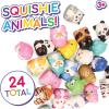 Peaceable Kingdom 24 Party Favors for Kids Fun Gift for Birthday, Classroom Prizes, Pinata and Goodie Bag Stuffers – Squishy Animals