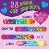 Peaceable Kingdom 28 Party Favors for Kids Fun Gift for Birthday, Classroom Prizes, Pinata and Goodie Bag Stuffers – Galactic Slime Balls(Animal Print Slap Bracelets)