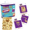 MindWare KEVA Junior Brain Builders Playset, 3D Puzzle Travel Game, 40 Wooden Building Block Challenges
