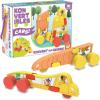 MindWare Konvertibles Transforming Wooden Cars – 2‑Piece Flip‑&‑Change Vehicle Set with Carry‑Along Box That Becomes 3‑D Road Scene, Toddler Toy for Ages 18 Months +