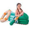 MindWare Oh So Fun Canoe Playset, Inflatable Pretend Camping Toy with Paddle, Life Preserver and Pump, Imaginative Indoor Role Play for Kids Ages 3+, Preschool Learning Toy