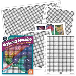 MindWare Color by Number Mystery Mosaics Book 15 – Number-Guided Hidden-Image Coloring Activity Book, Ages 6+
