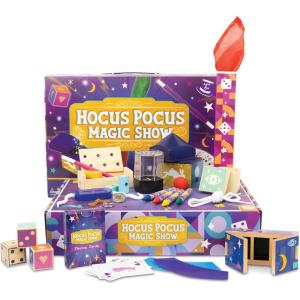 MindWare Hocus Pocus Magic Show Magician Kit – Exciting Magic Tricks for Kids with Over 25 Pieces and Instructional Videos